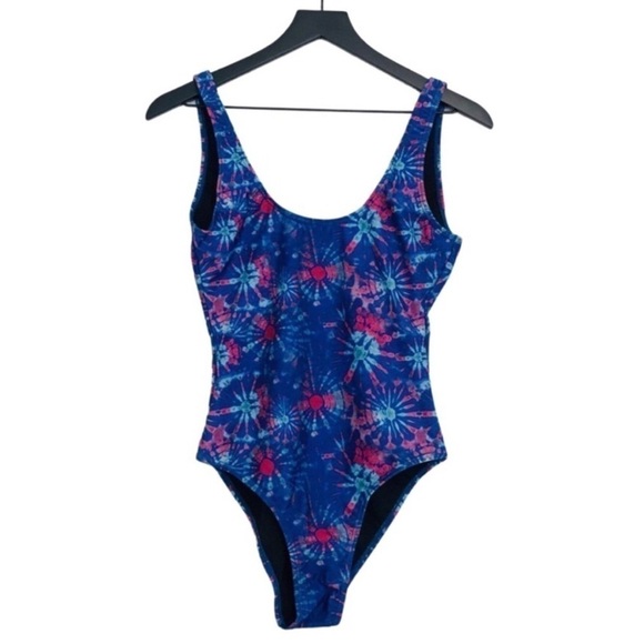 New! Onia Kelly Tie Dye Patriotic Scoop Back One Piece Swimsuit NWOT - Picture 1 of 10
